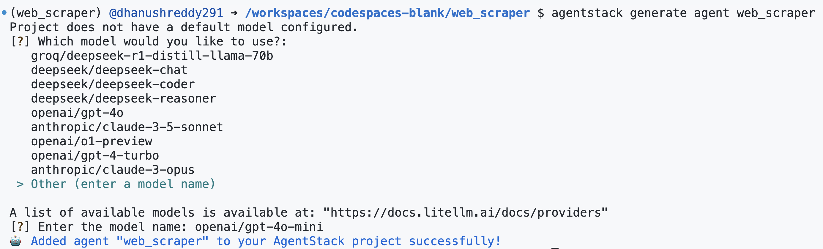 AgentStack LLM Model